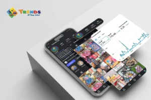 Smartphone displaying Instagram analytics dashboard